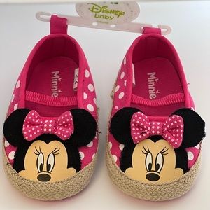 Disney Baby Minnie Baby Girl Shoes 9-12 Months Polka Dot Pink